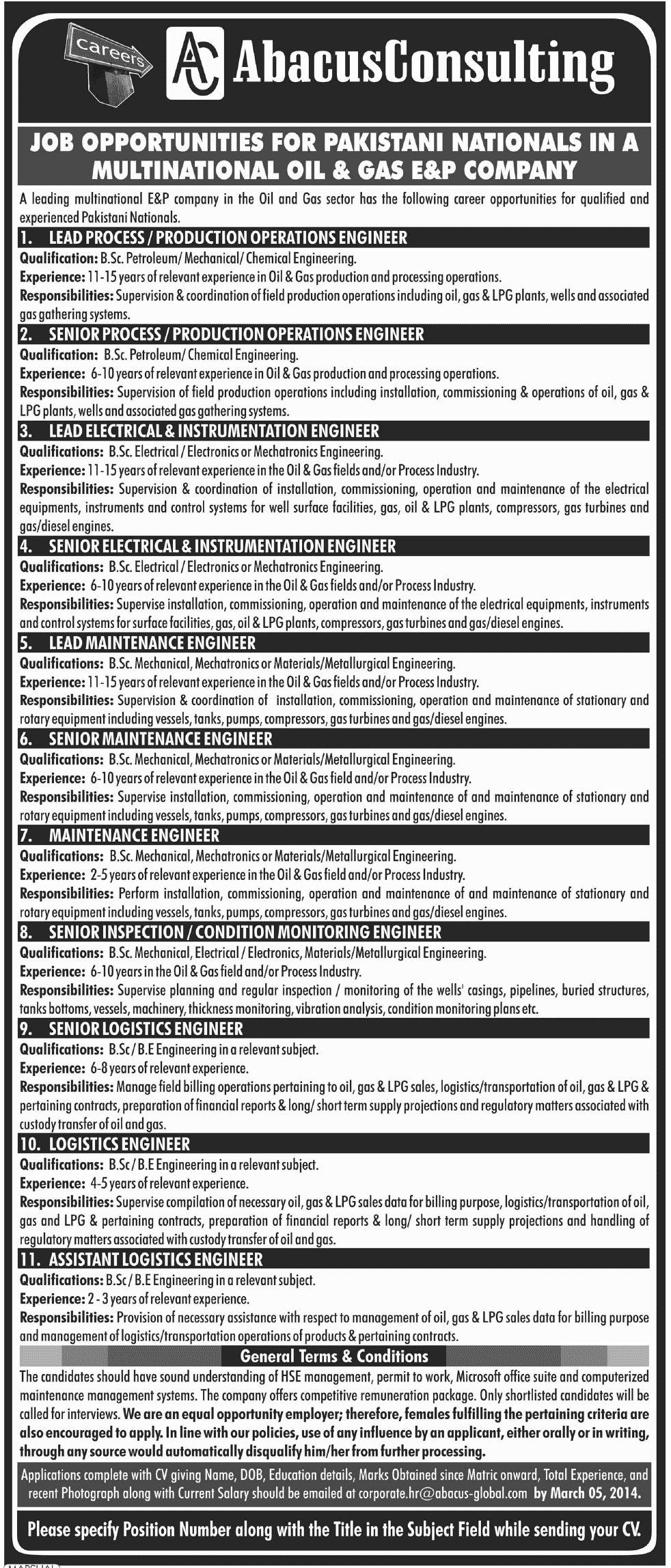 Multinational Oil and Gas E&P Company Jobs 2024 Opportunity for Pakistan National