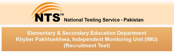 KPK ESE IMU Jobs 2024 NTS Test Application Form Elementary & Secondary Education Department