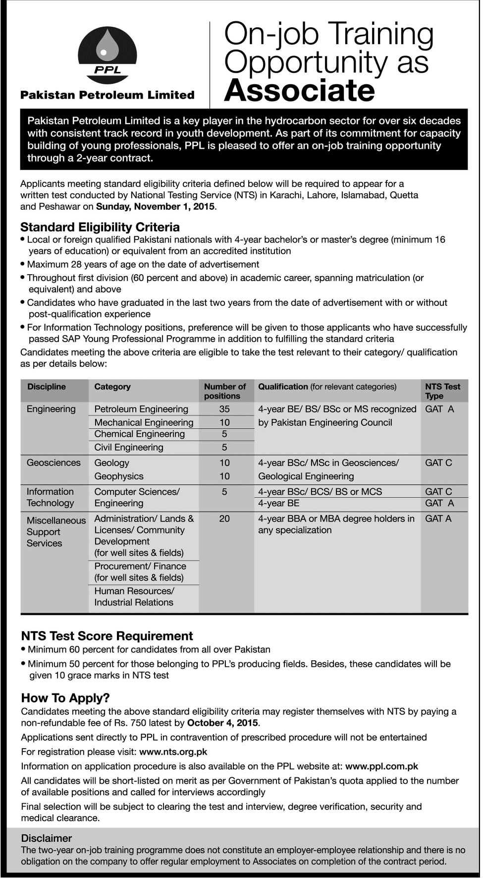 Pakistan Petroleum Limited PPL Jobs 2024 NTS Registration Form Eligibility Criteria How to Apply Requirements