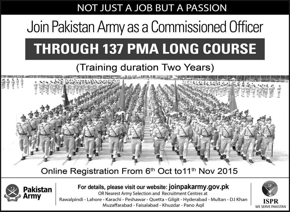 Join Pak Army As A Commissioned Officers Jobs 2024 Through 137 PMA Long Course Registration Online