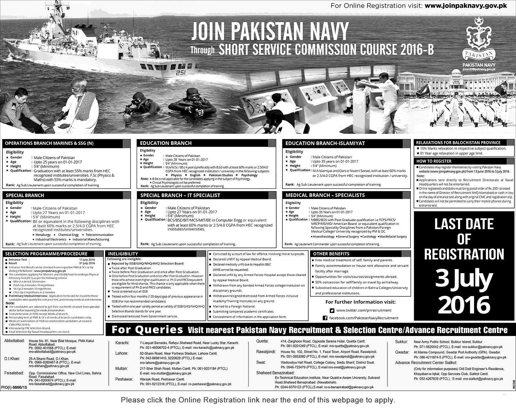 Jobs in Join Pakistan Navy Through Short Service Commission Course 2024-B Online Registration Eligibility Criteria Schedule