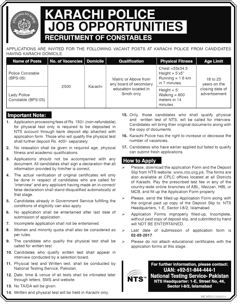 Sindh Police Jobs 2024 Karachi Constable Male Female Application Form Eligibility Criteria Last Date