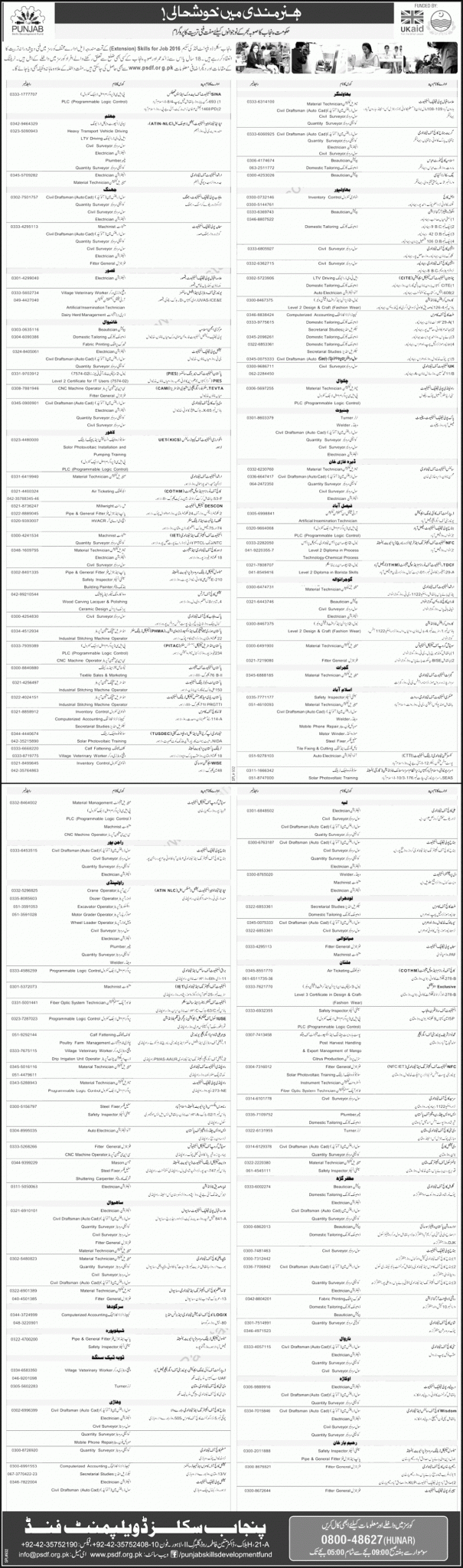 Punjab Skills Development Fund Scheme 2024 PSDF Free Courses Apply Online Eligibility Criteria Courses Details Last Date