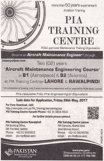 Join PIA AS Aircraft Maintenance Engineer Jobs 2024 Through PIA Training Courses How Apply Eligibility Criteria Last Date