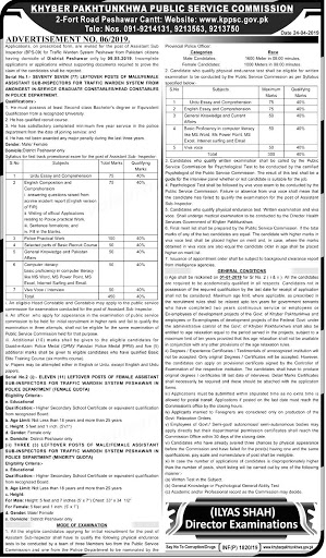 KPPSC Traffic Police Warden and ASI Jobs 2024 Online Application Form Eligibility criteria Last Date