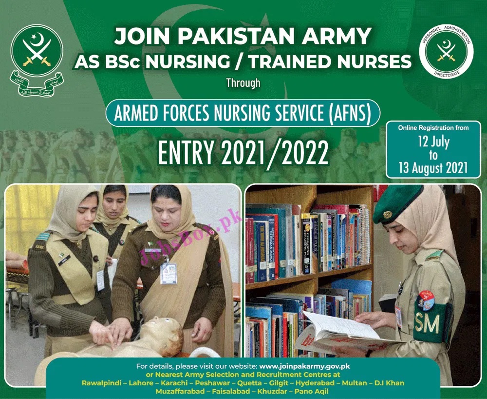 Join Pak Armed Forces Nursing Service AFNS Jobs 2024 Written Test, Interviews Dates, and Schedule