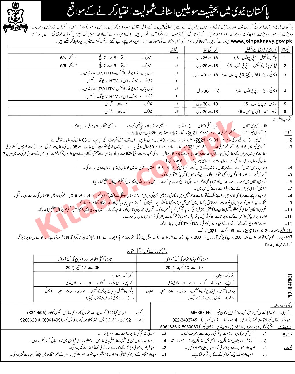 Join Pak Navy Jobs Karachi 2024 As A Civilian Staff Non & Technical Application Form Written Test