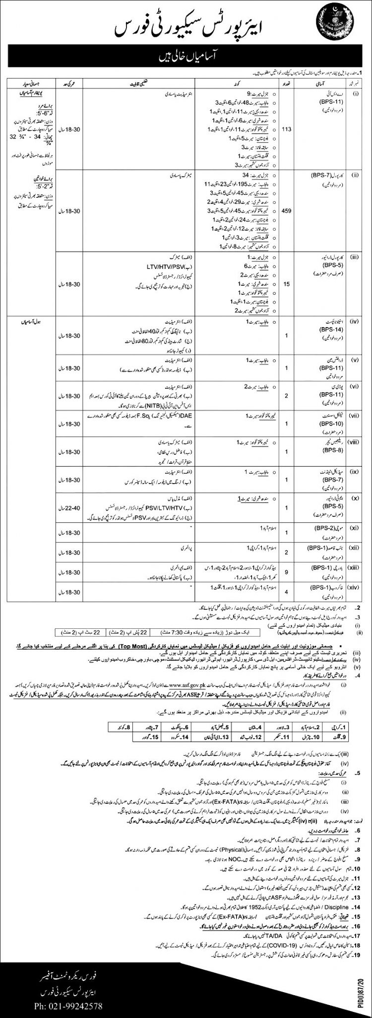 ASF Airport Security Force Jobs 2024 ITS Roll Number Slips Result Test Answer Key