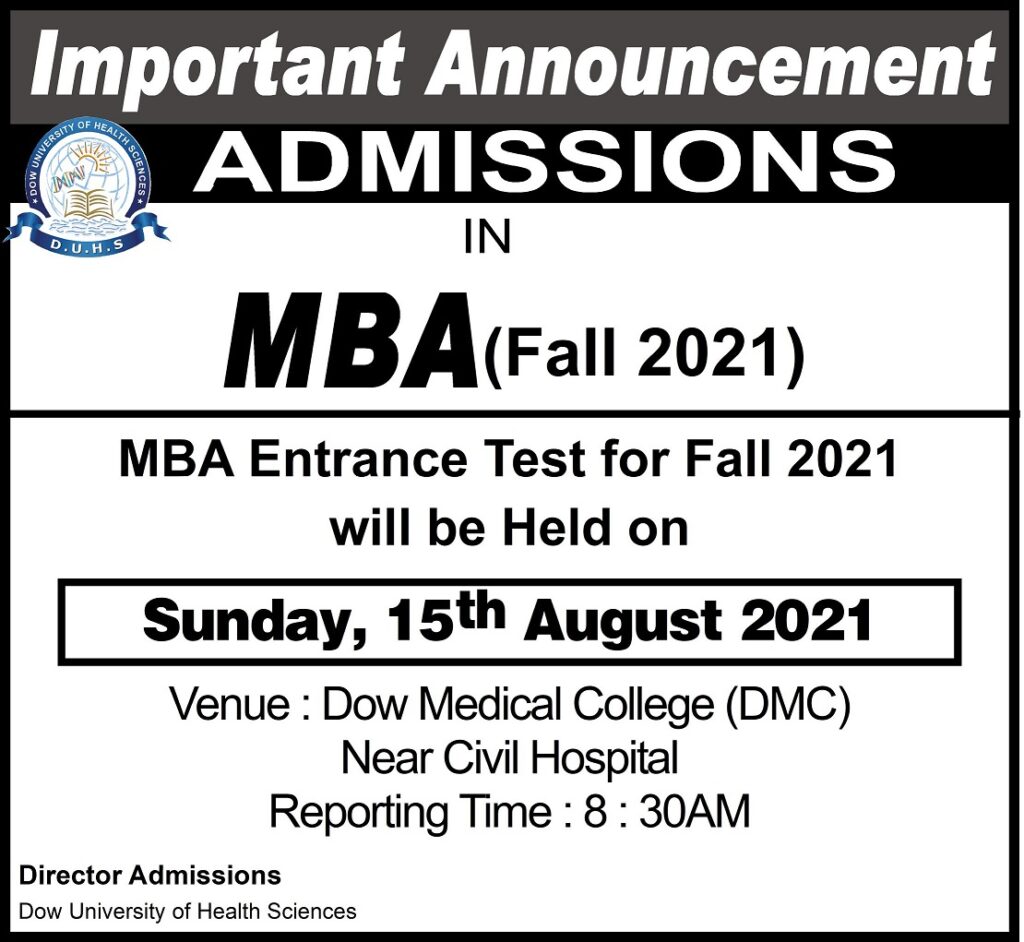 Dow Medical College Karachi Entry Test 2024 Dates & Schedule Merit List