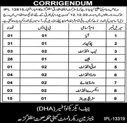 DHA District Health Authority Muzaffargarh Jobs 2024 Application Deadline Eligibility Criteria