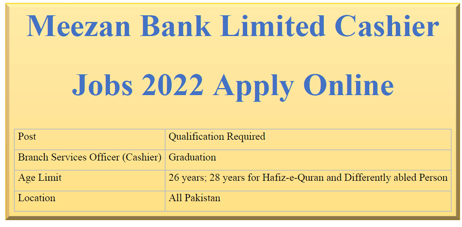 Meezan Bank Jobs 2024 Online Application Submission Last Date Eligibility Criteria