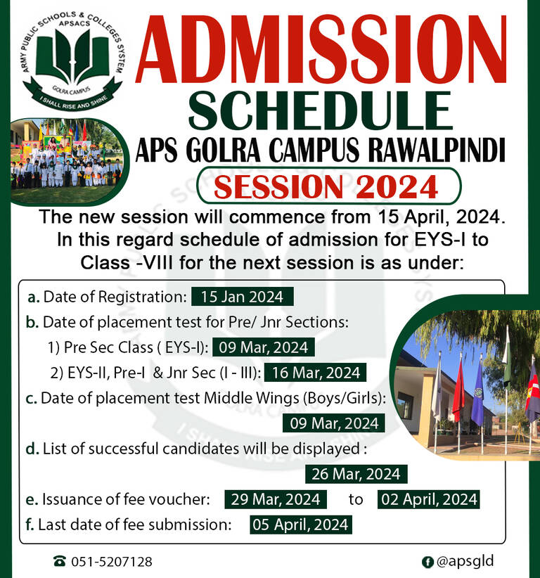 Rawalpindi Army Public School and College Admission 2024 Form ...